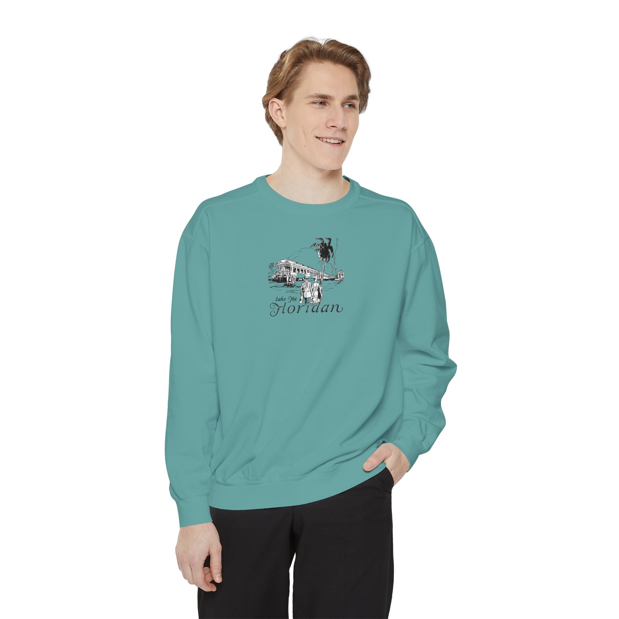 The Floridan railroad train- retro ---Unisex Garment-Dyed Sweatshirt