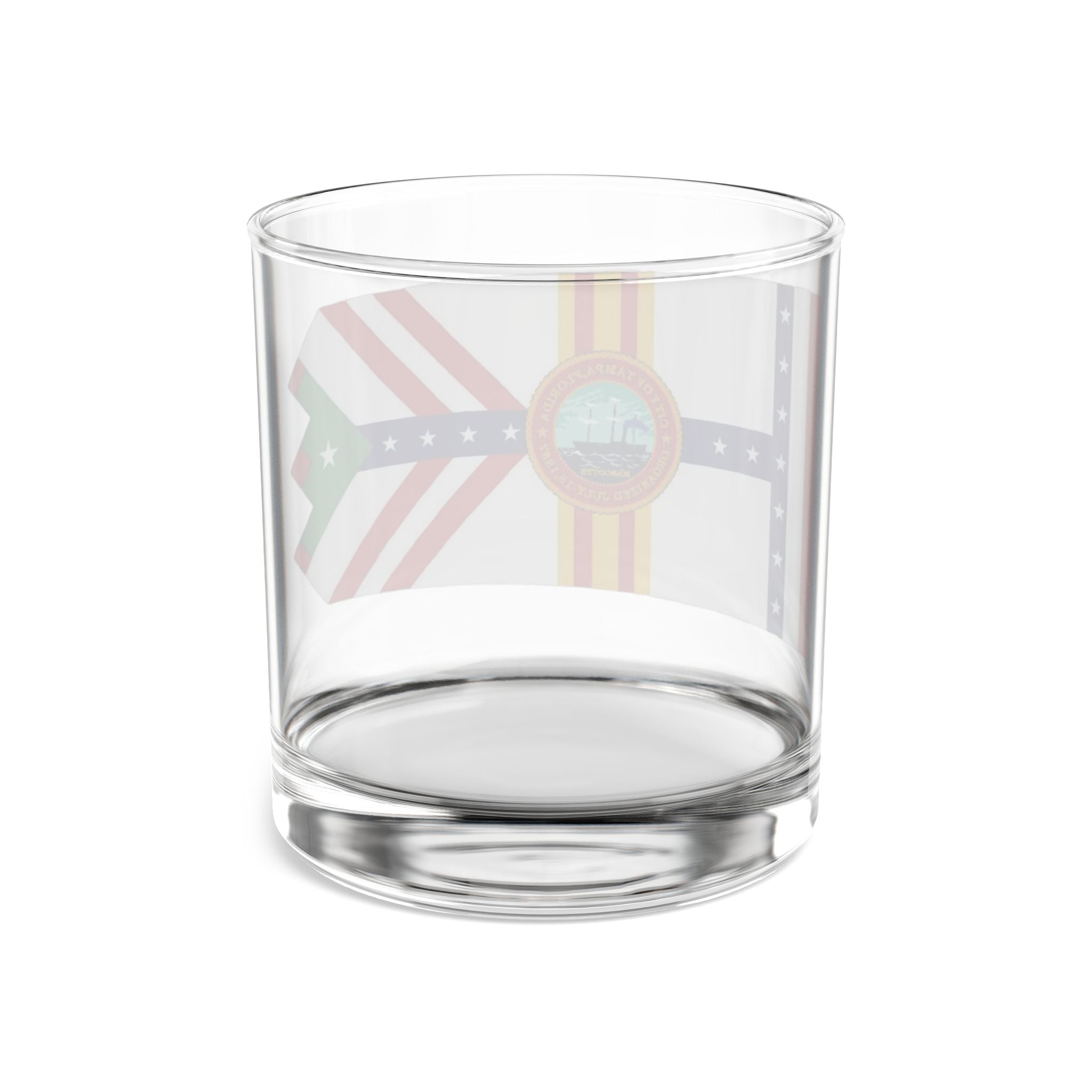 City of Tampa flag-  designed by committee-- Rocks Glass, 10oz