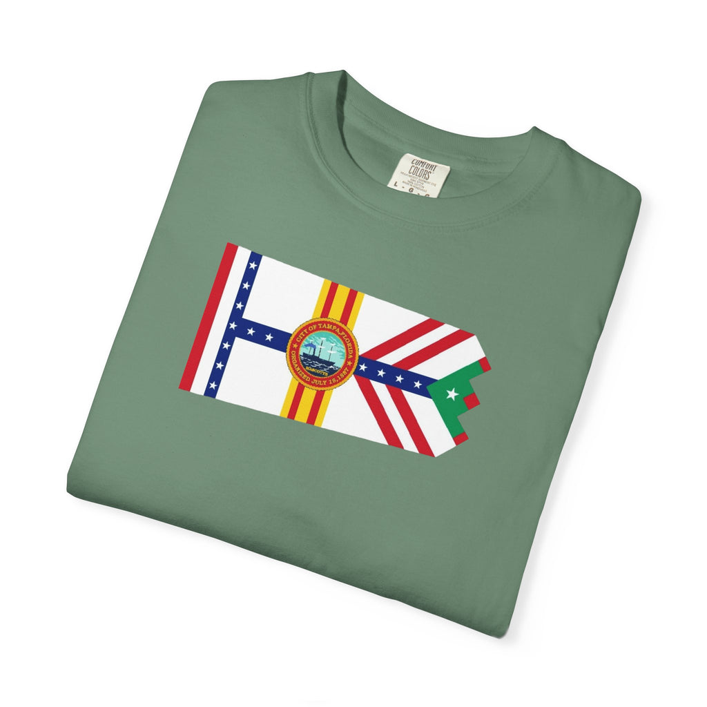 City of Tampa flag-- design by committee--- Unisex Garment-Dyed T-shirt