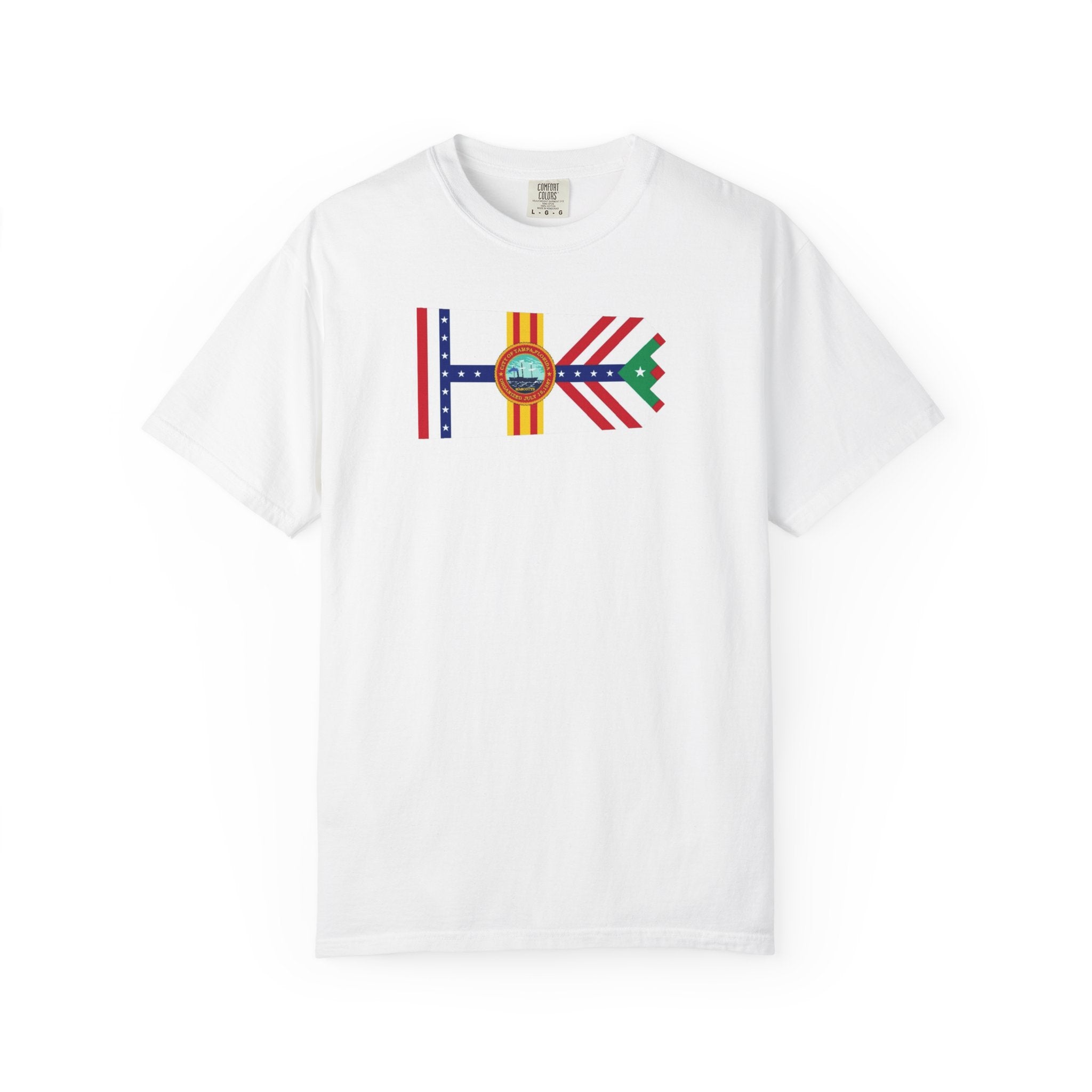 City of Tampa flag-- design by committee--- Unisex Garment-Dyed T-shirt