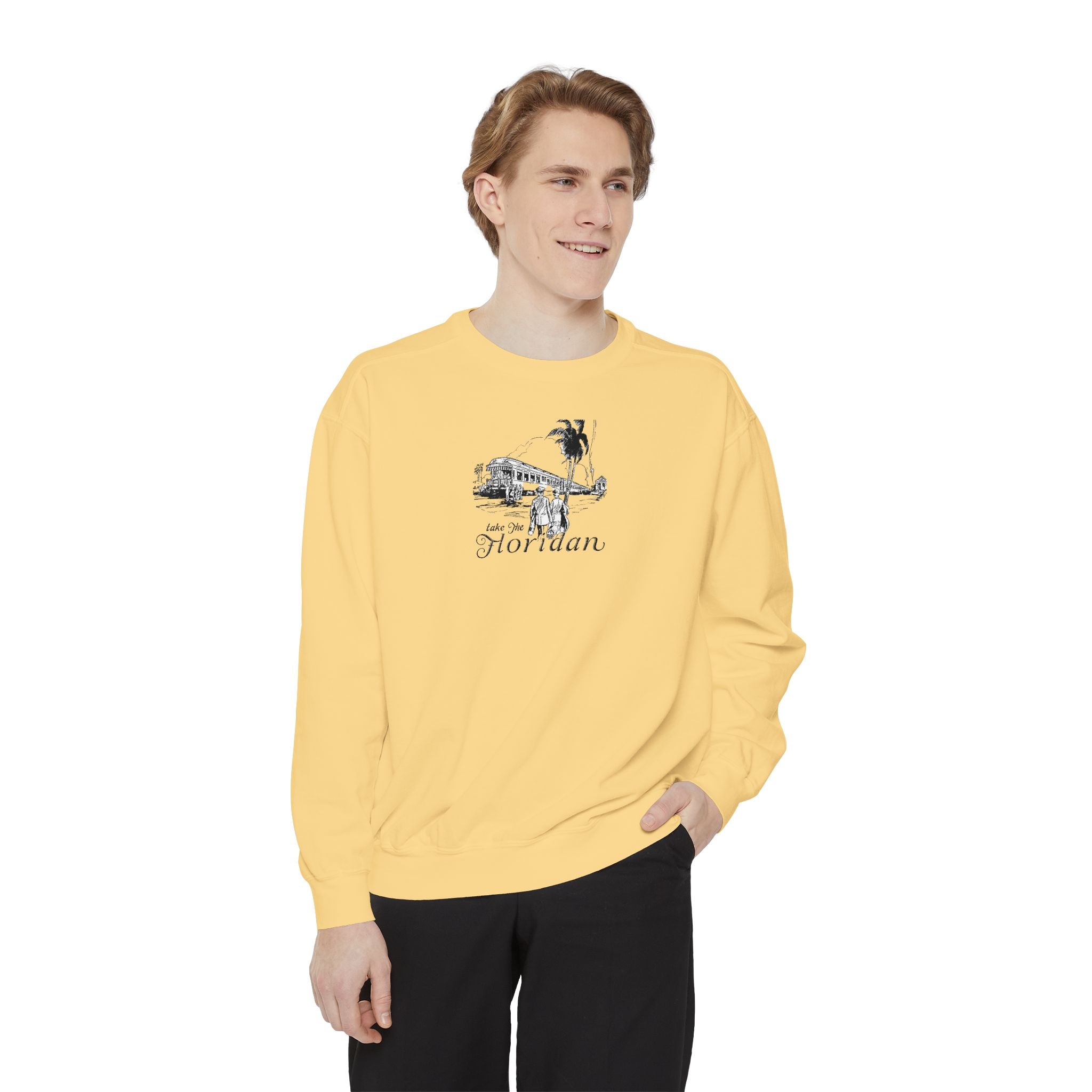 The Floridan railroad train- retro ---Unisex Garment-Dyed Sweatshirt
