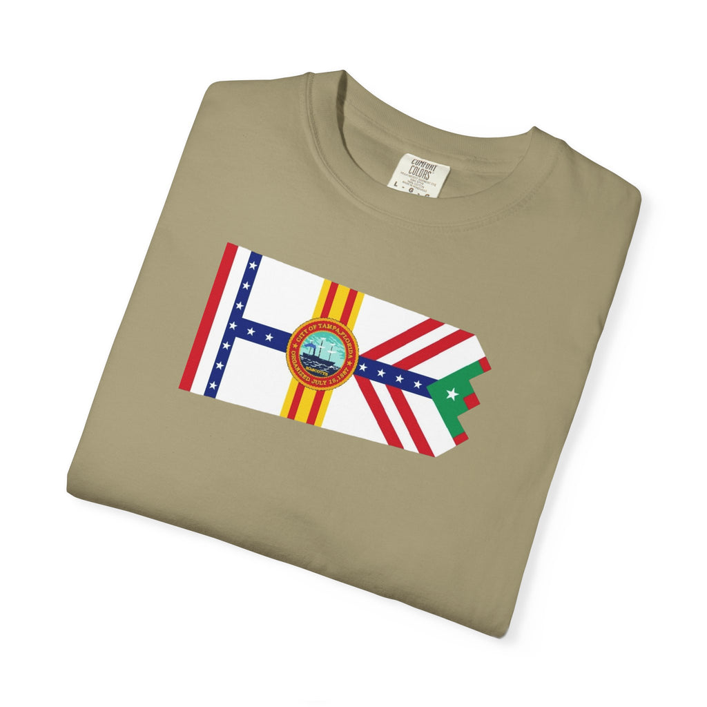 City of Tampa flag-- design by committee--- Unisex Garment-Dyed T-shirt