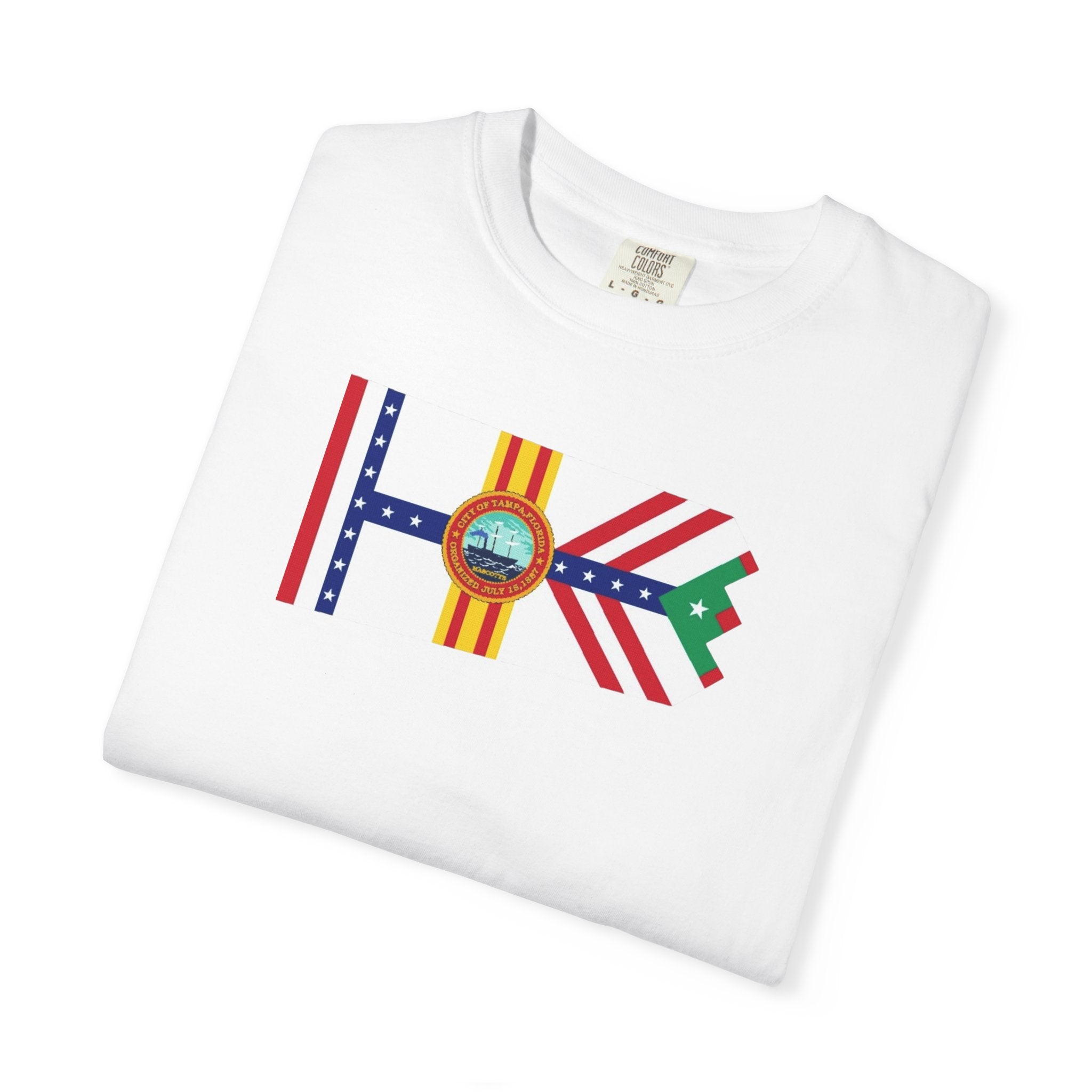 City of Tampa flag-- design by committee--- Unisex Garment-Dyed T-shirt