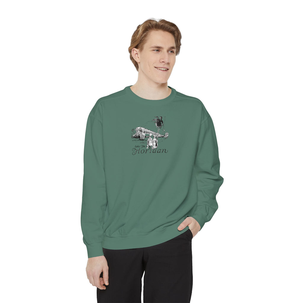 The Floridan railroad train- retro ---Unisex Garment-Dyed Sweatshirt