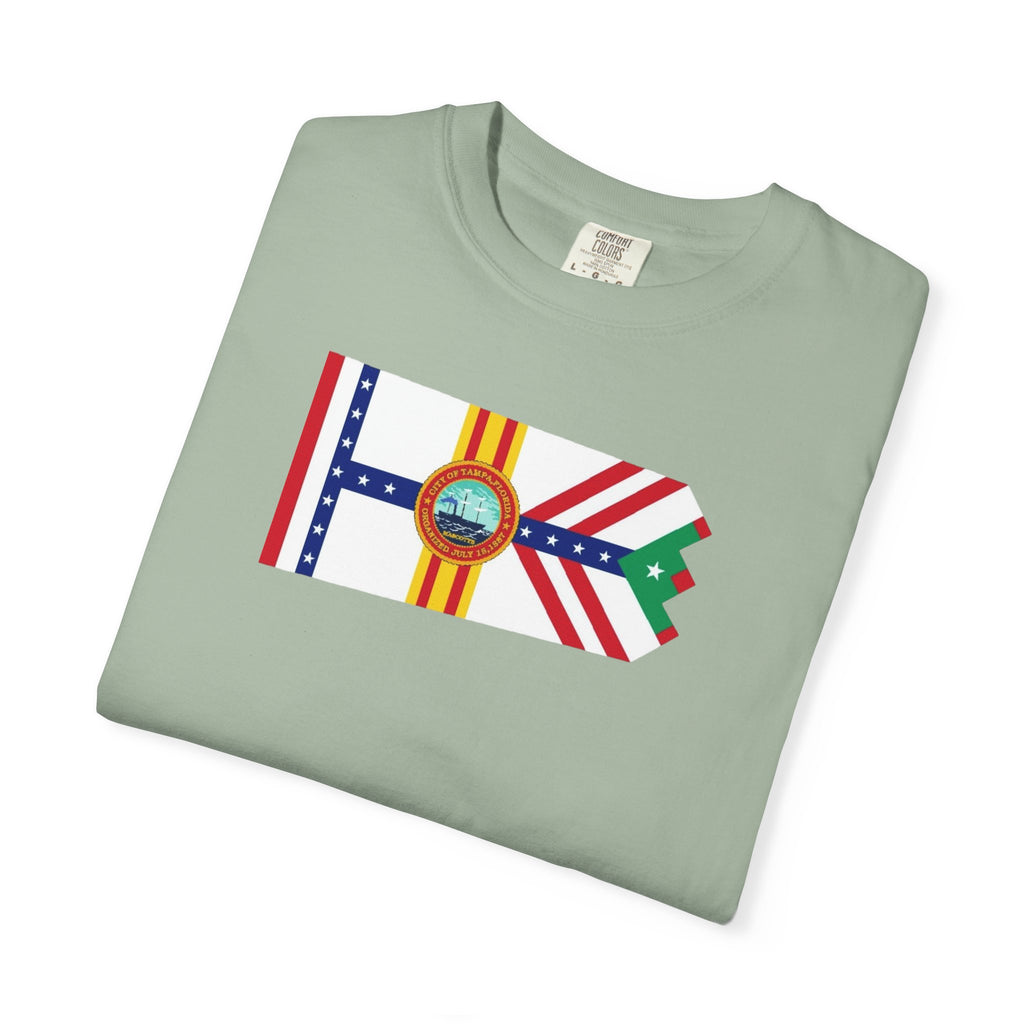 City of Tampa flag-- design by committee--- Unisex Garment-Dyed T-shirt