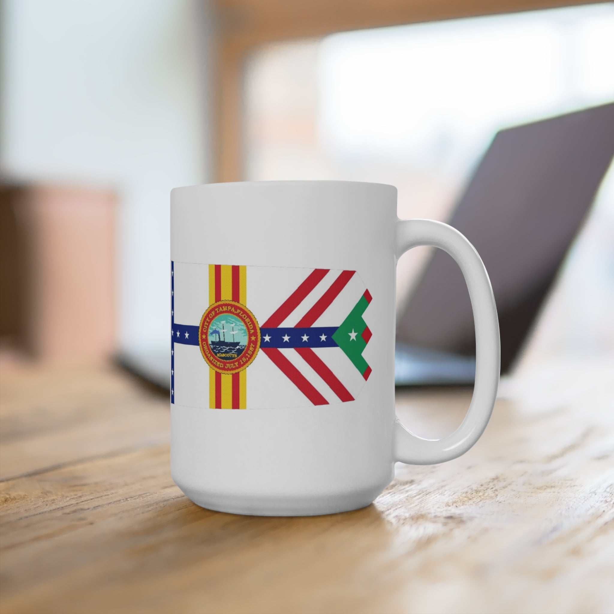 City of Tampa flag- design by committee--  Mug 15oz