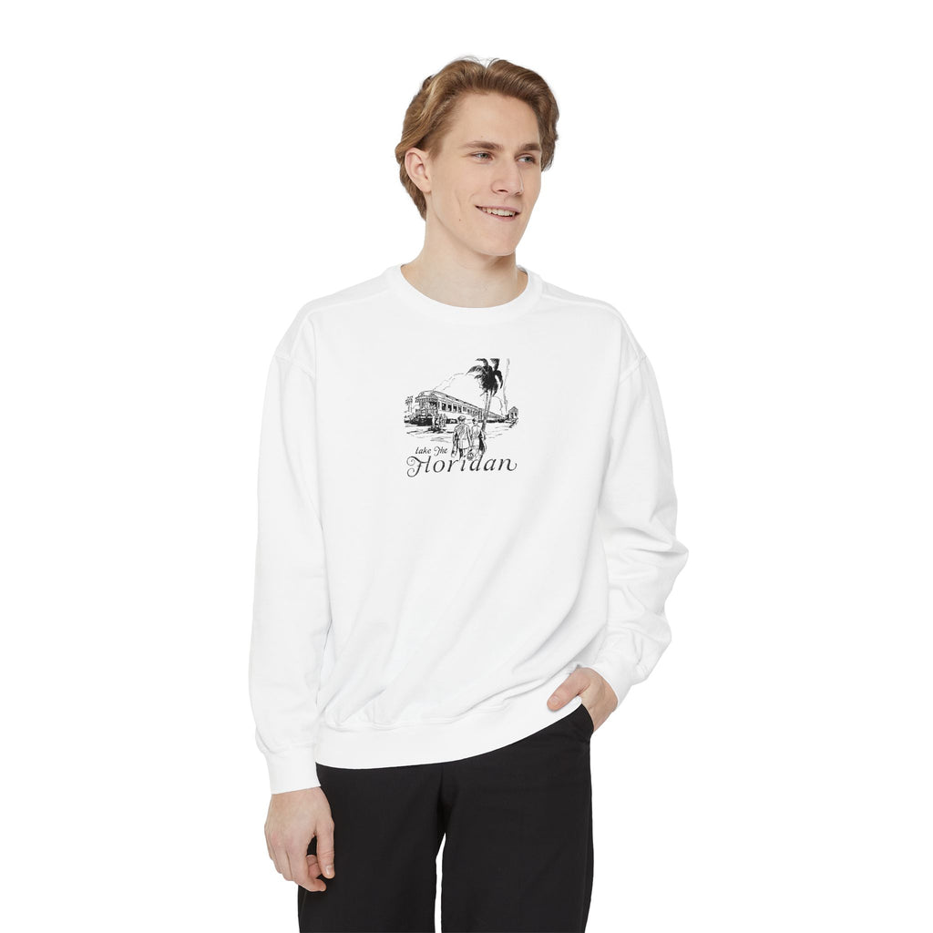 The Floridan railroad train- retro ---Unisex Garment-Dyed Sweatshirt